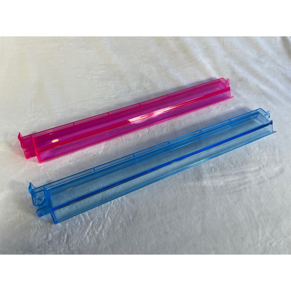 Mahjong Racks with Pushers Set of 2 Translucent Pink and Blue Acrylic